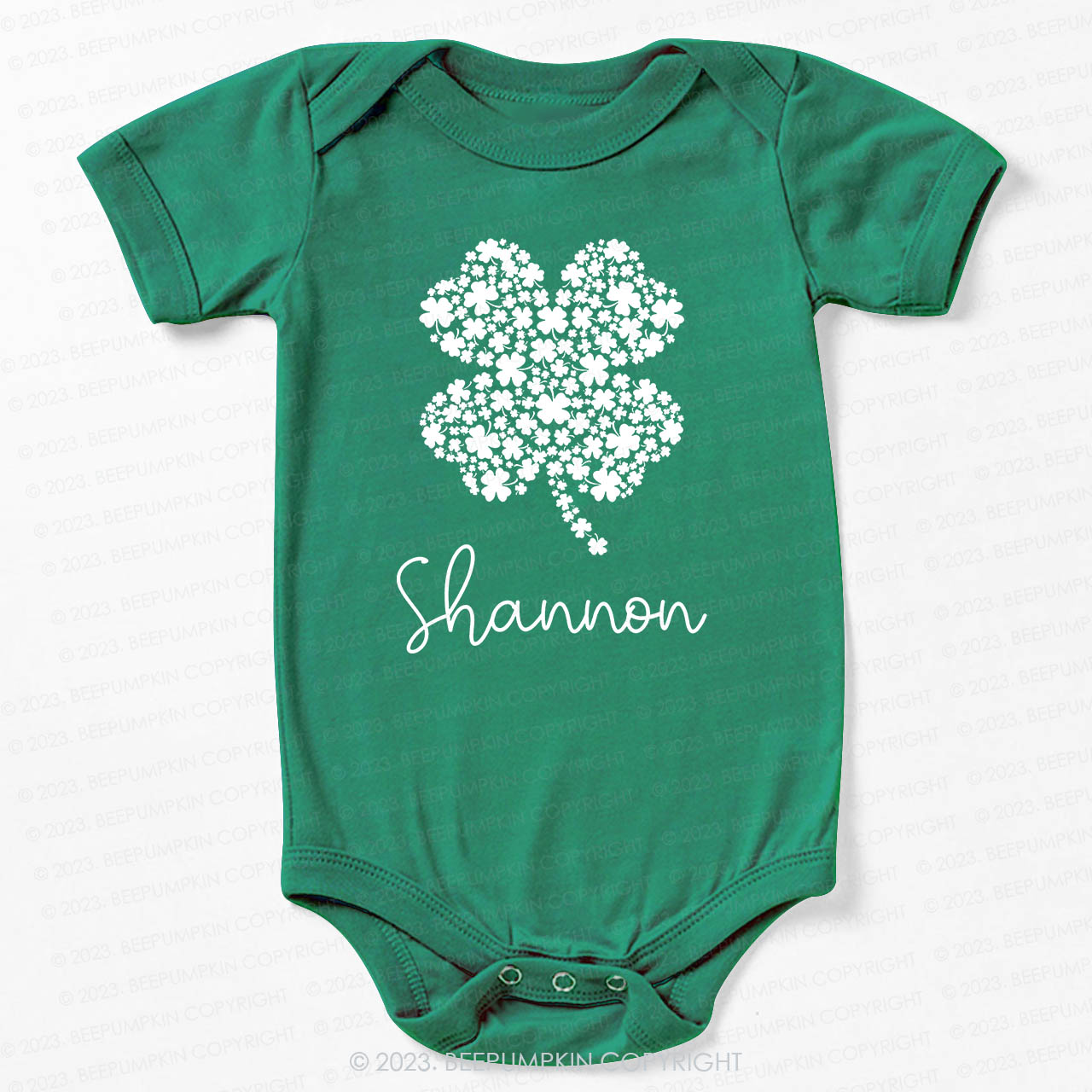 Personalized Cute Shamrock St.Patricks Day Bodysuit For Baby
