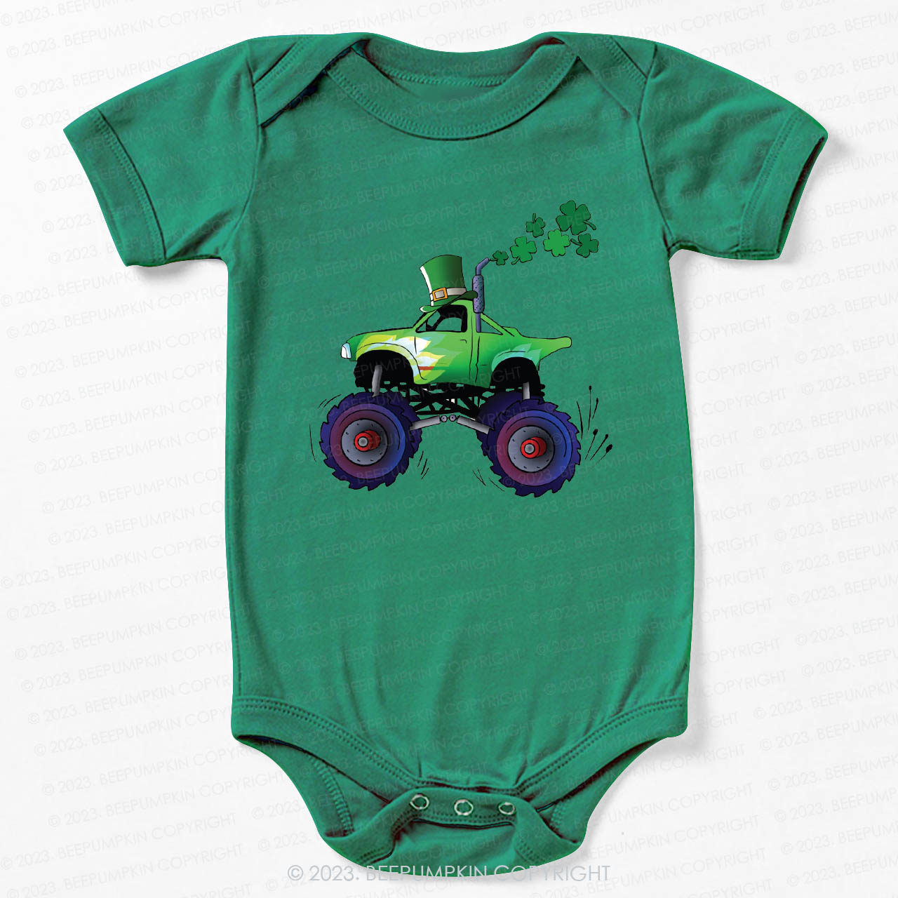 Pretty Lucky Clover St.Patricks Day Bodysuit For Baby