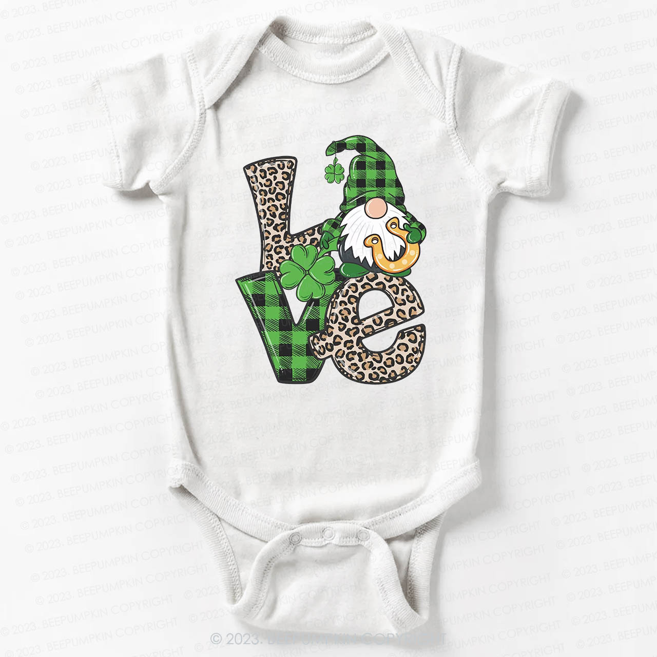 Love Gnomes St.Patricks Day Bodysuit For Baby