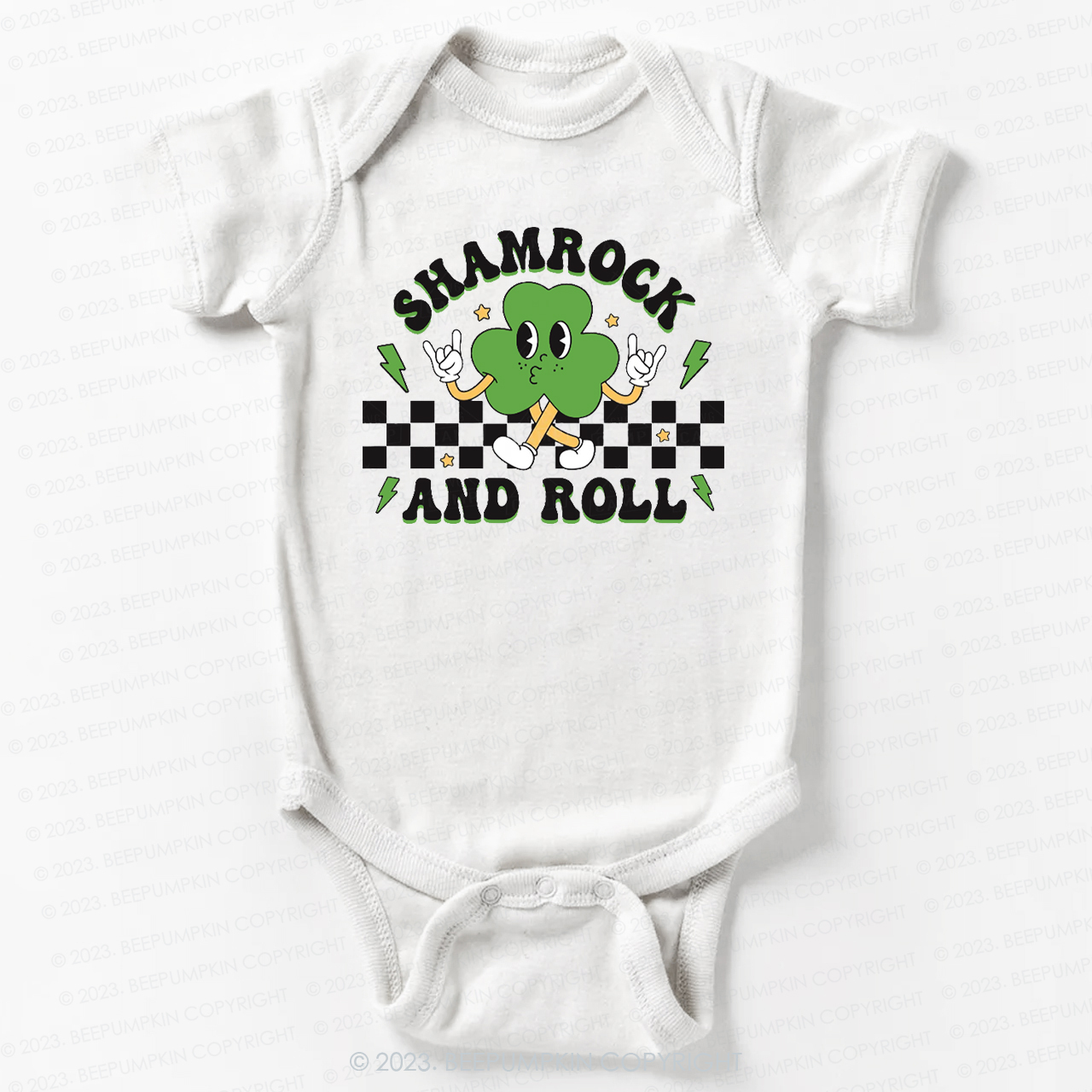 Shamrock And Roll St.Patricks Day Bodysuit For Baby