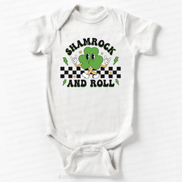 Shamrock And Roll St.Patricks Day Bodysuit For Baby