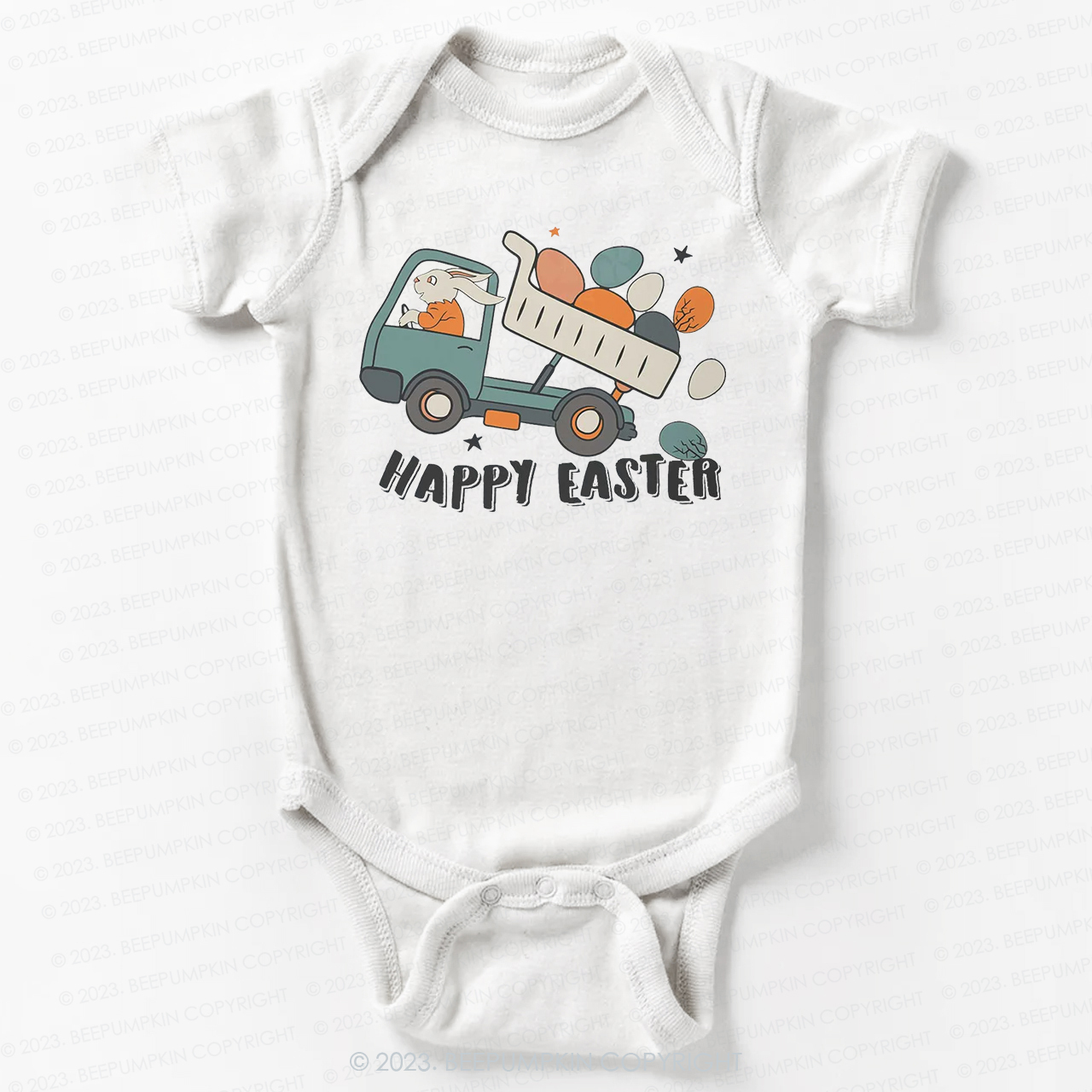Easter Dumper Truck Construction Bodysuit For Baby