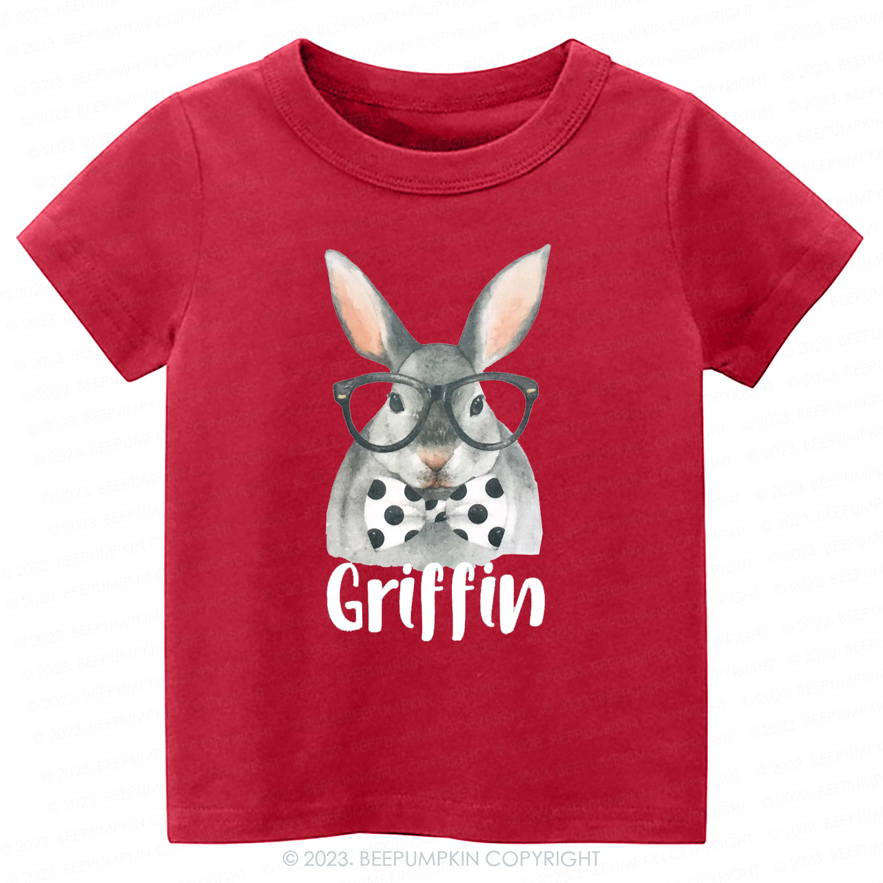 Personalized Easter Raglan Hipster Bunny -Toddler Tees
