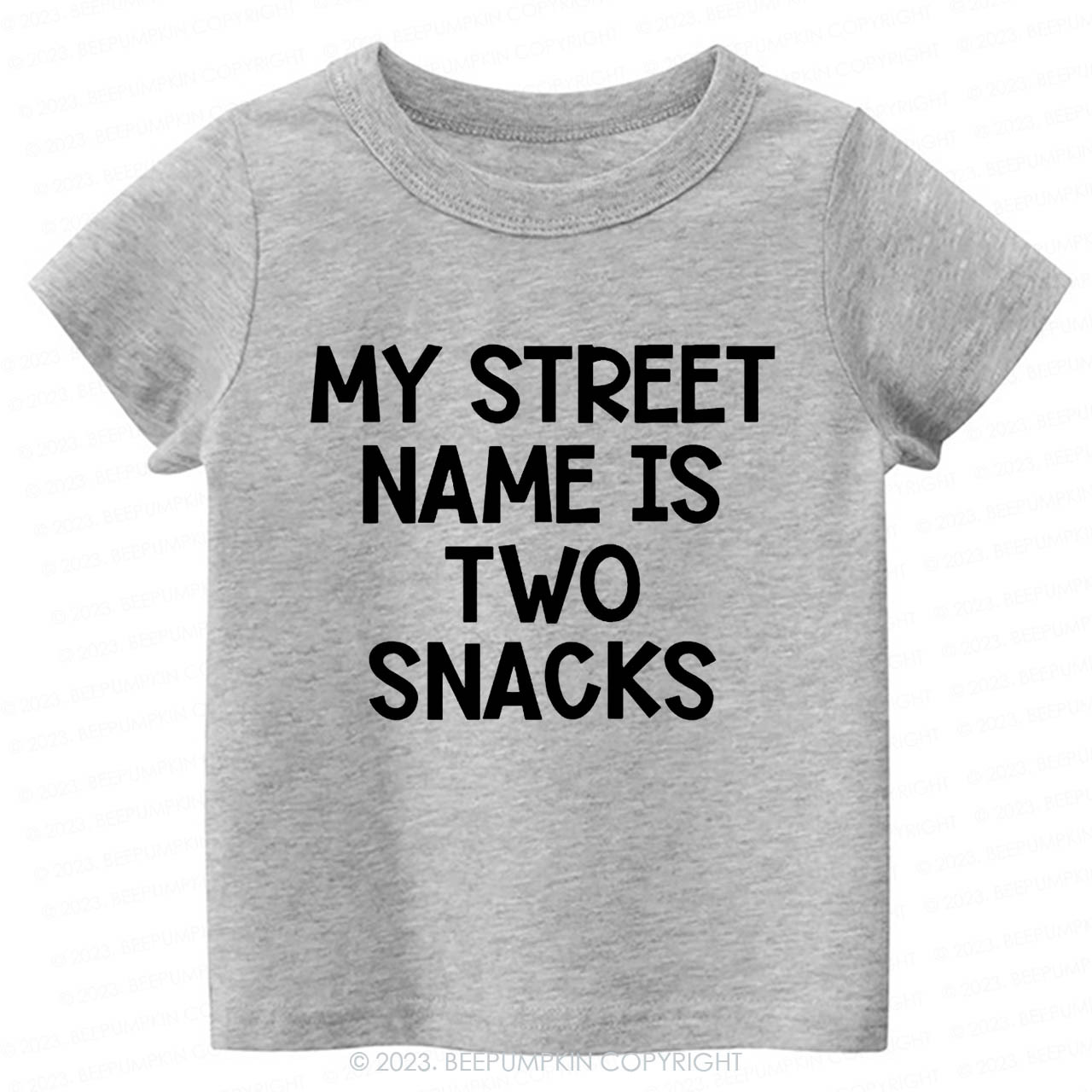 My Street Name Is Two Snacks Kids Shirt