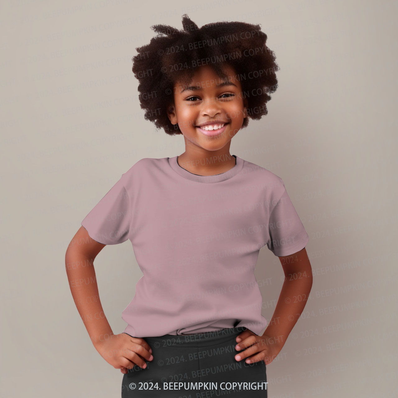 Dark Purple Solid Color All Over Print Kids Tees