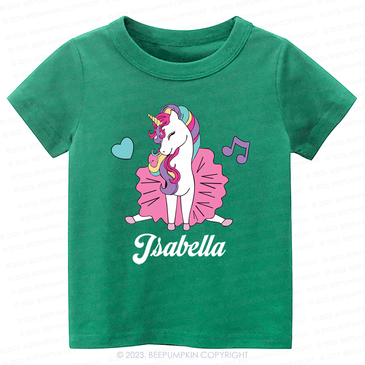 Unicorn Music Custom Name Kids Shirt