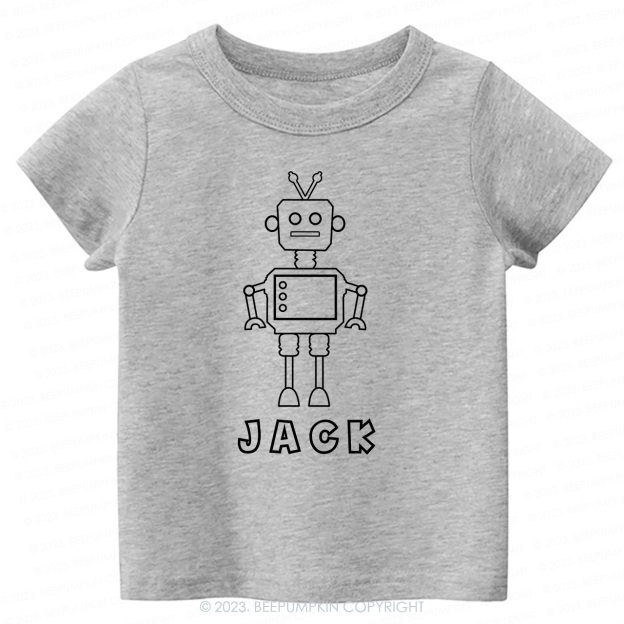 Personalized Robot coloring Kids Shirt