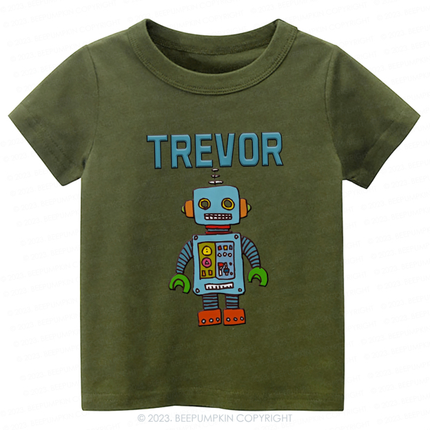 Personalized Robot Theme Kids Shirt