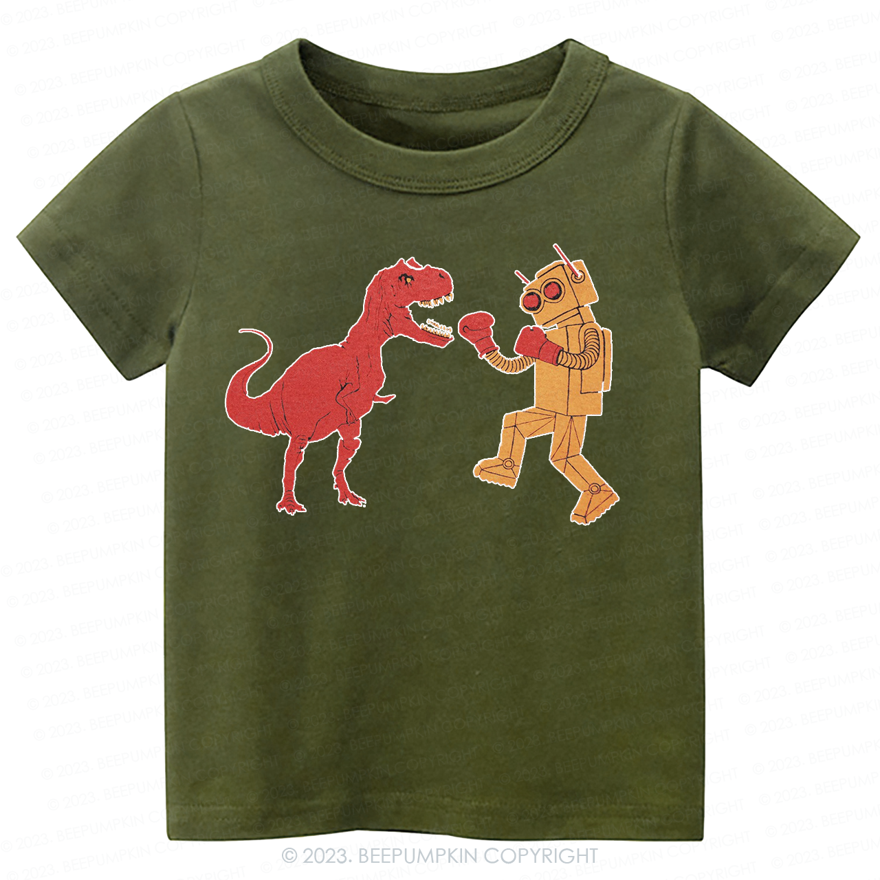 Kids Dinosaur Vs Robot Kids Shirt