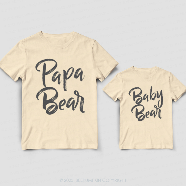 Papa Bear Baby Bear Dad & Me Matching T-Shirts