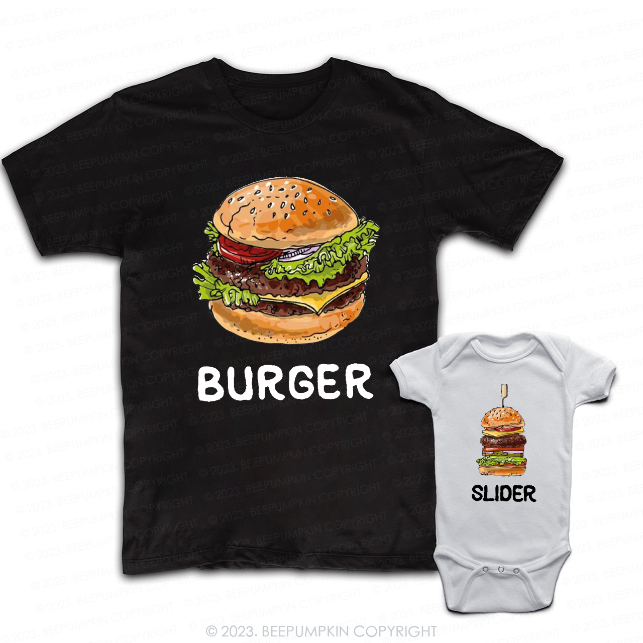 Burger And Slider Dad & Me Matching T-Shirts