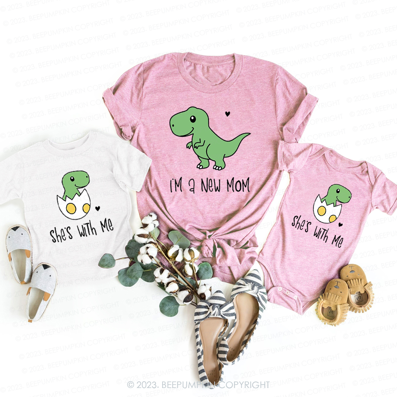 I'm A New Mom, She's With Me T-Shirts For Mom&Me