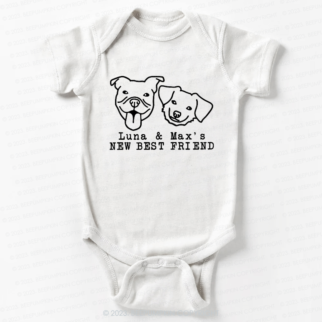 New Best Friend Protected By Dog For Baby Bodysuit