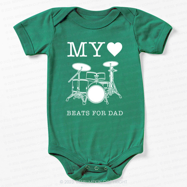 My Heart Beats For Dad Bodysuit For Baby