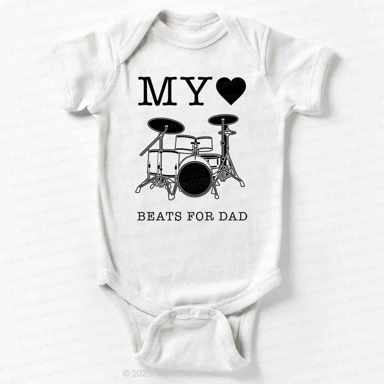 My Heart Beats For Dad Bodysuit For Baby