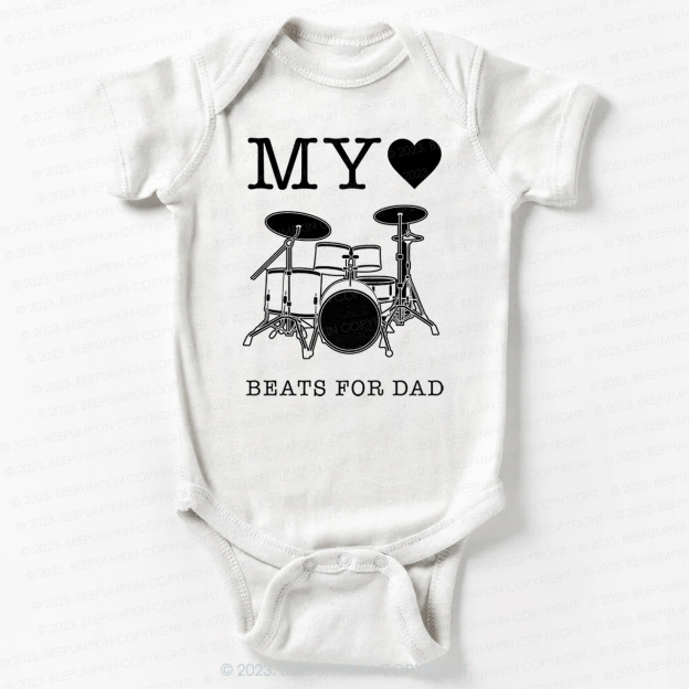 My Heart Beats For Dad Bodysuit For Baby