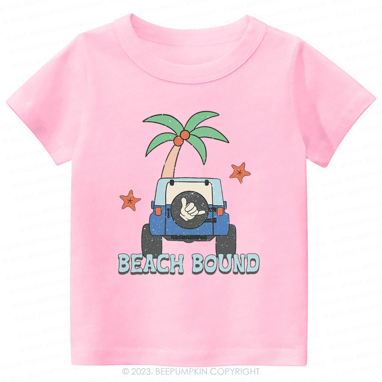 Beach Bound Car And Tree Kids Shirt