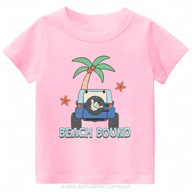 Beach Bound Car And Tree Kids Shirt