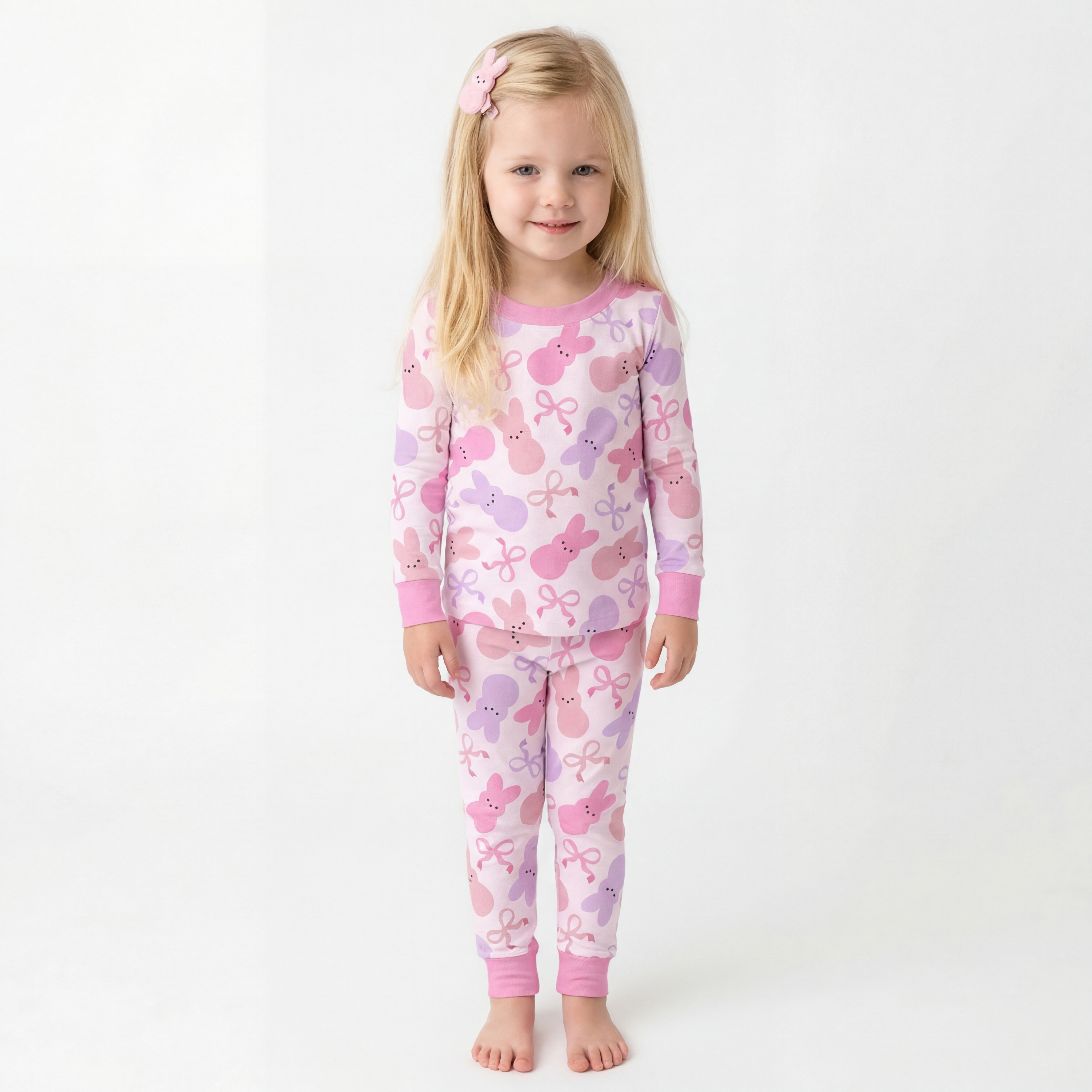 Easter Candy and Bows Two-Piece Pajama Set For Kids