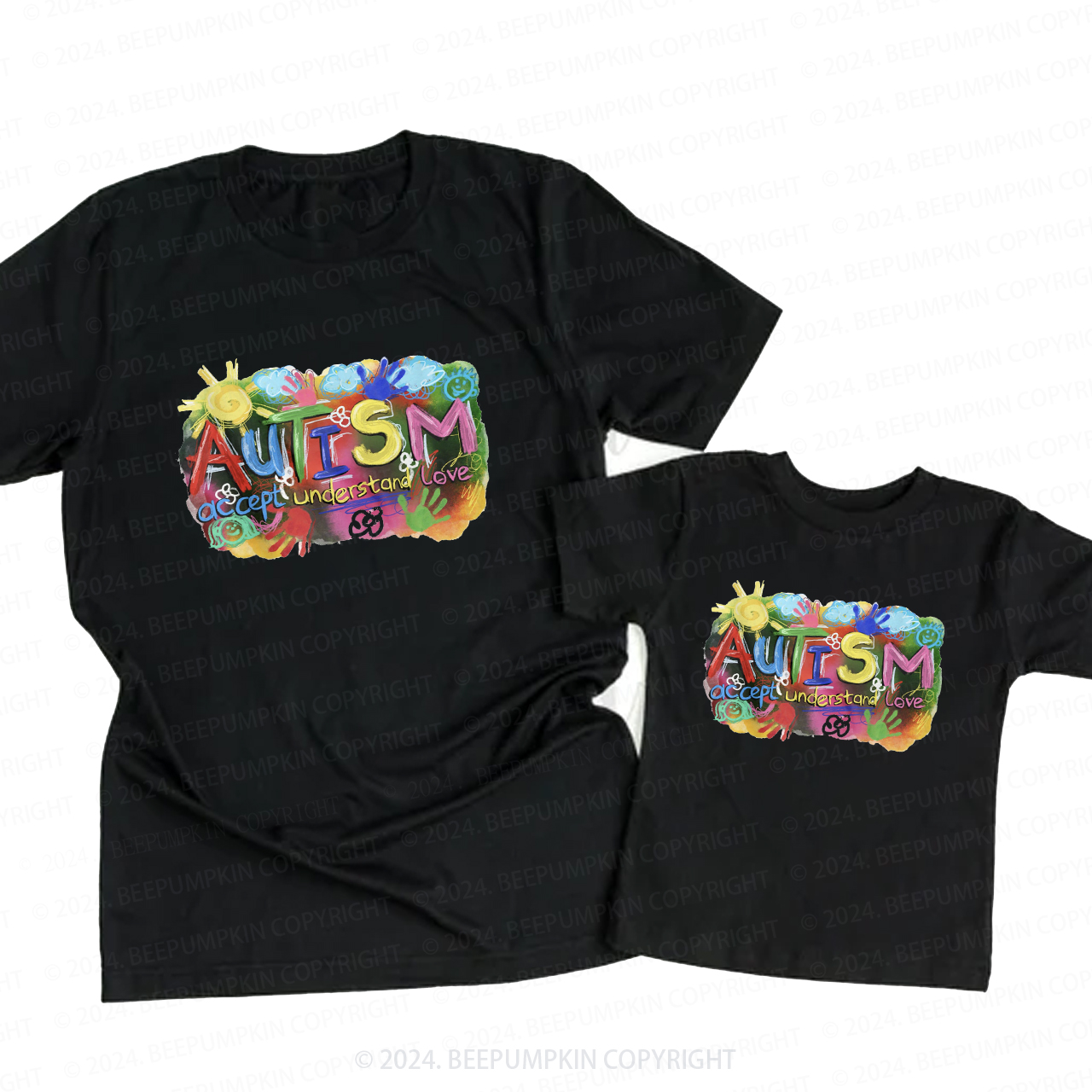 Autism Accept Understand Love Daddy And Me Matching Shirt