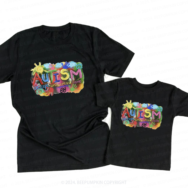 Autism Accept Understand Love Daddy And Me Matching Shirt