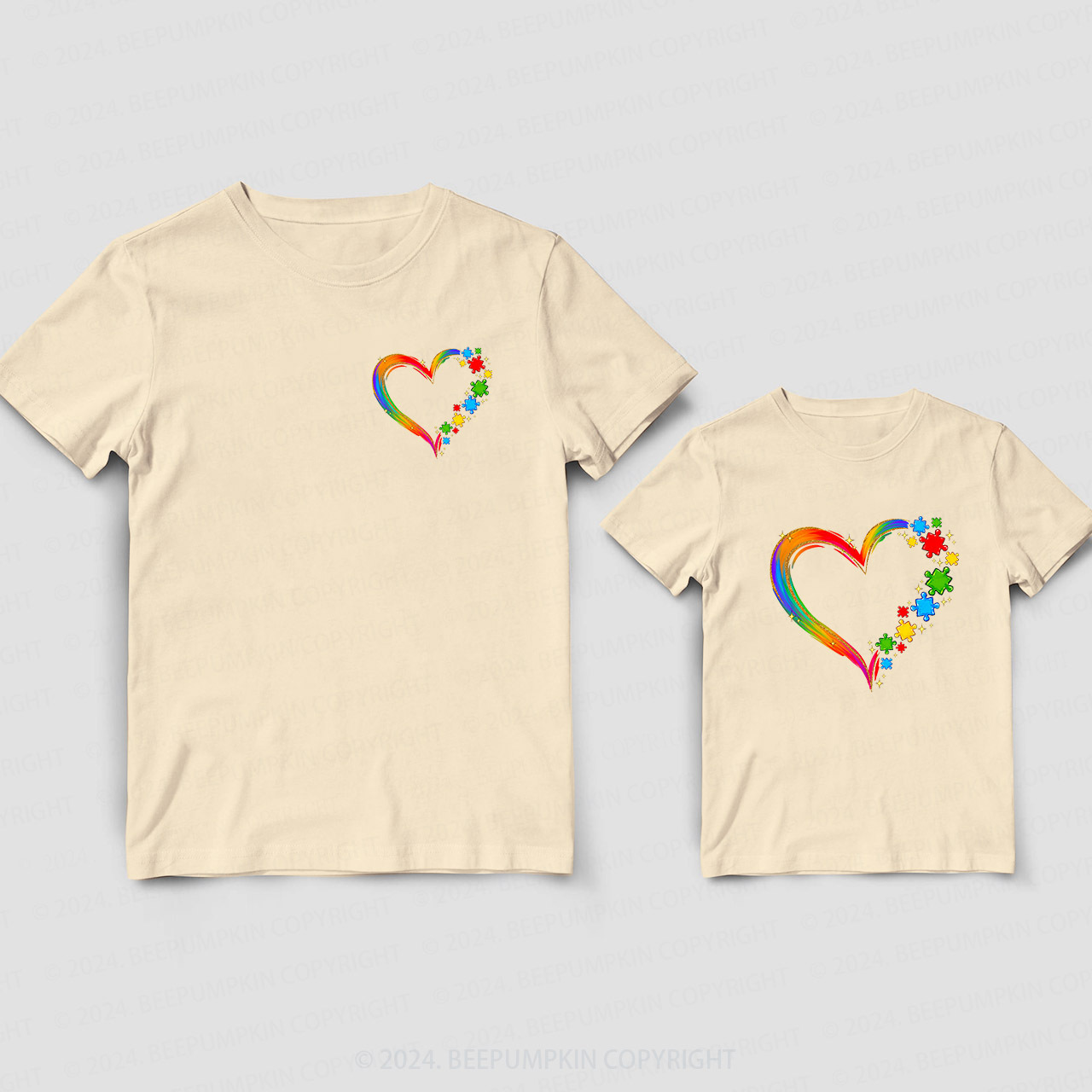 Autism Heart Daddy And Me Matching Shirt