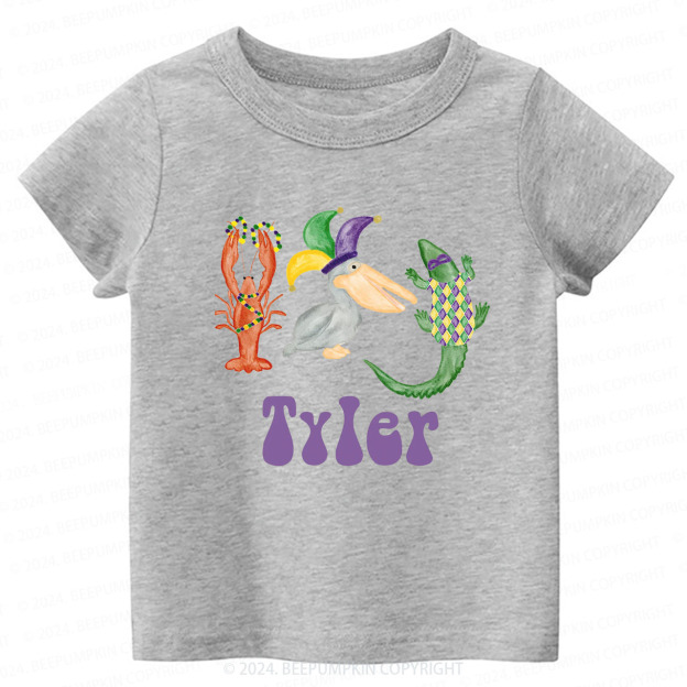 Personalized Mardi Gras Toddler&Kids Tees