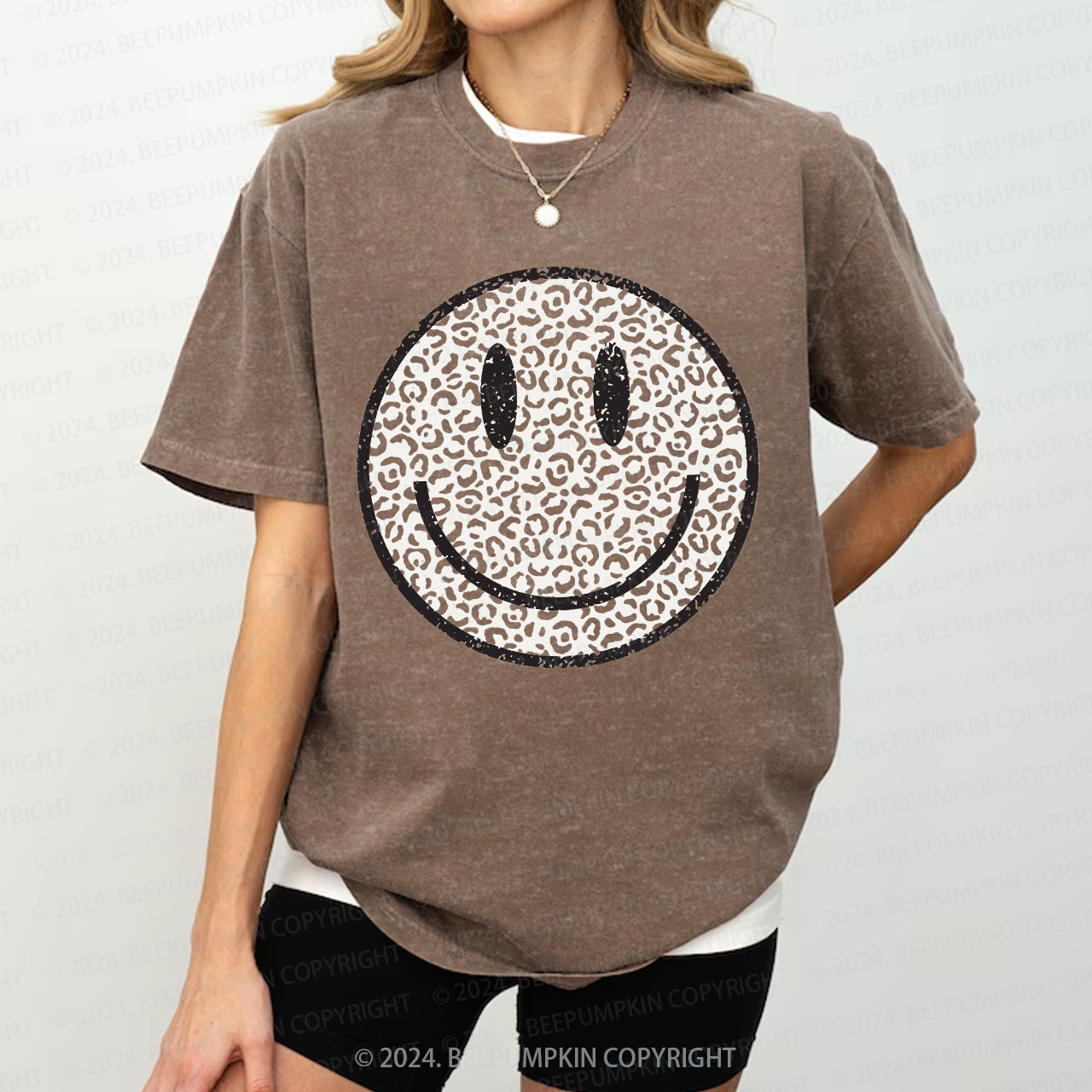  Happy Face Mama Washed Tees