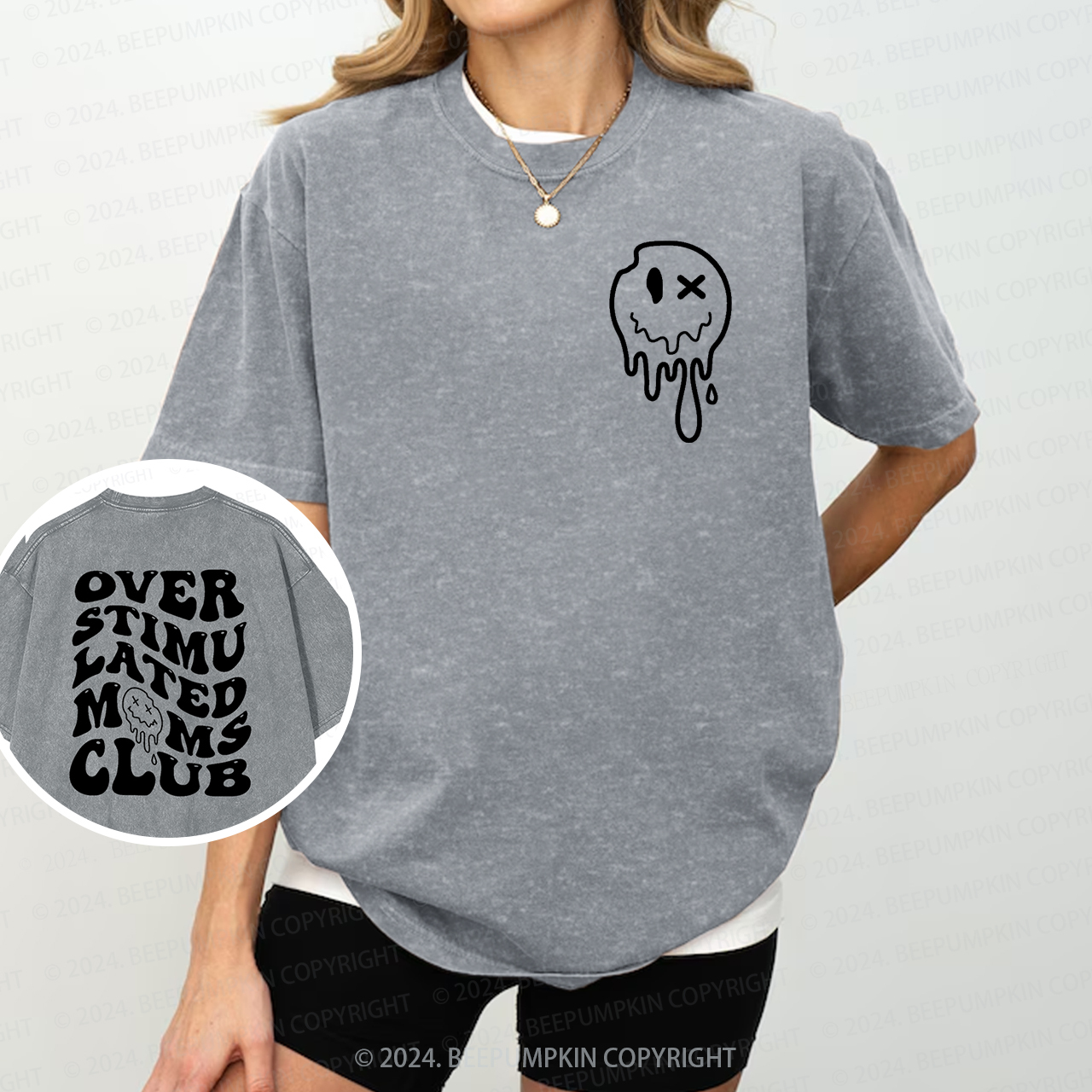 Overstimulated Moms Club Mama Washed Tees