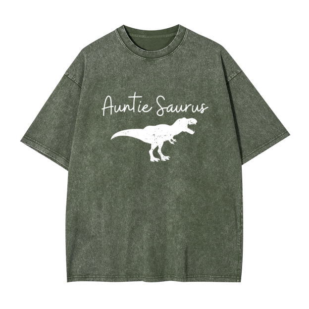 Personalized Saurus Rex Aunt Washed Tees
