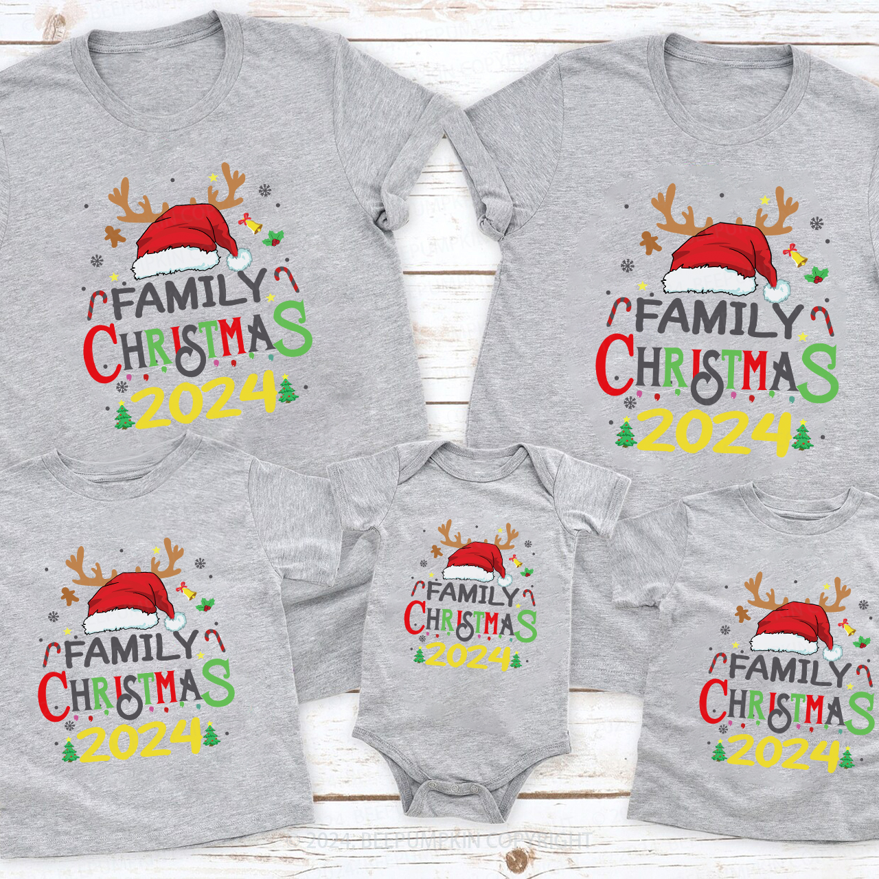 2024 Family Christmas Santa Shirts For Family Members