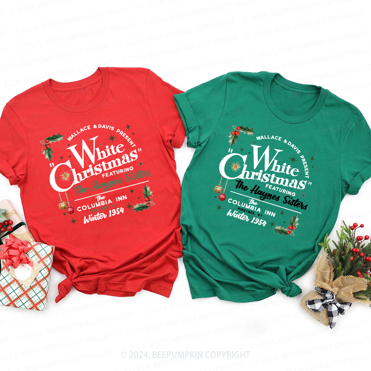 White Christmas Movie Retro Matching Tees