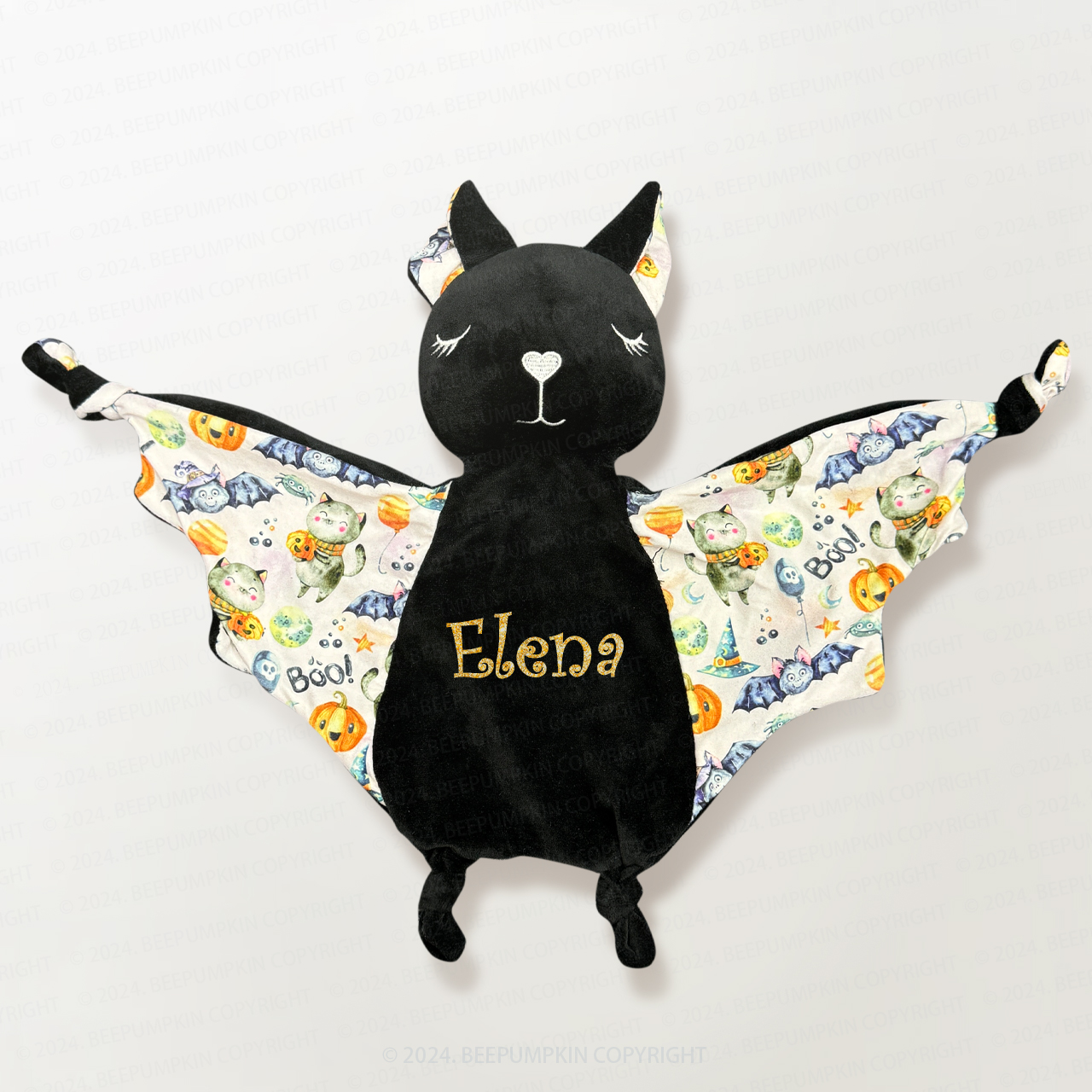 Personalized Halloween Baby Bat Security Blanket