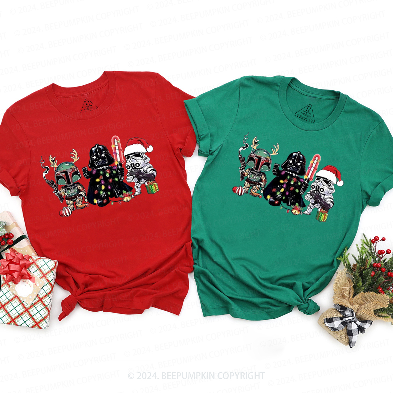 Cute Characters Christmas Matching T-Shirts
