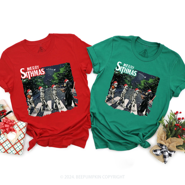 Interesting Street Scene Christmas Matching T-Shirts