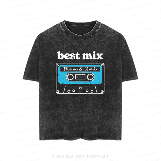 Best Mix Mom And Dad Toddler&Kids Washed Tees          