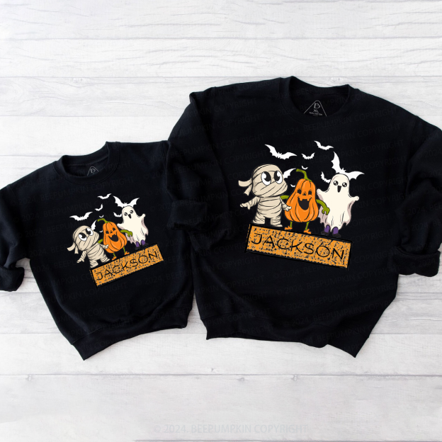Personalized Name Halloween Bandage Family Matching Sweatshirt