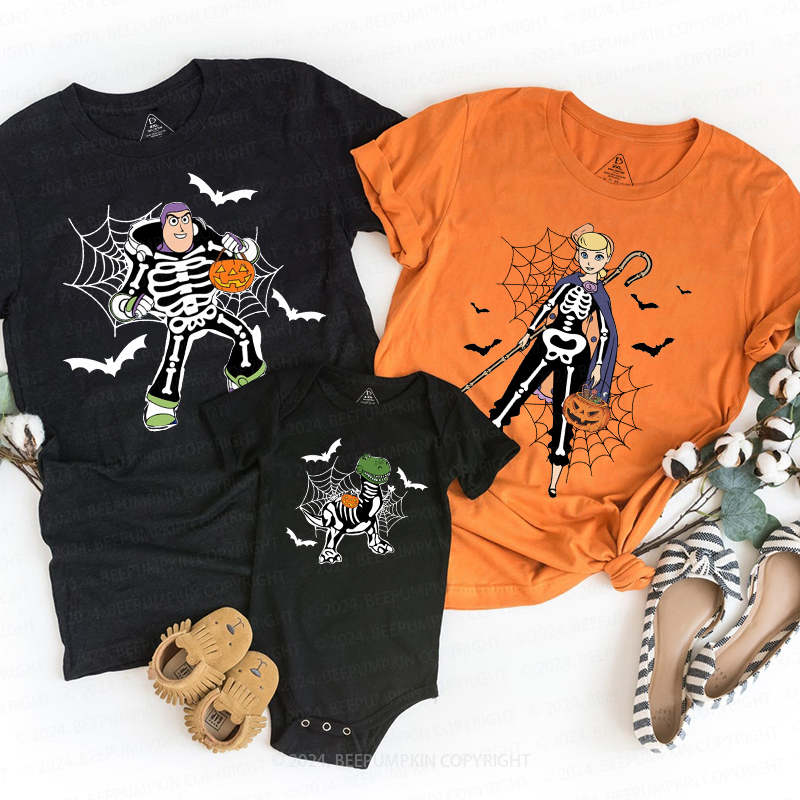 Skeleton Halloween Spooky Season Family Matching Shirts