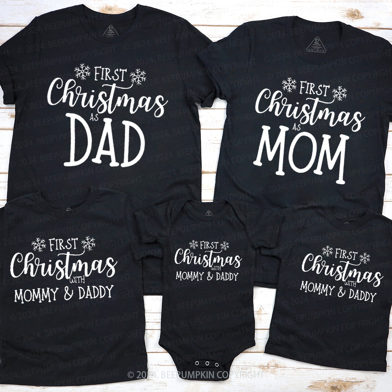 Our First Christmas  Family Matching T-Shirts