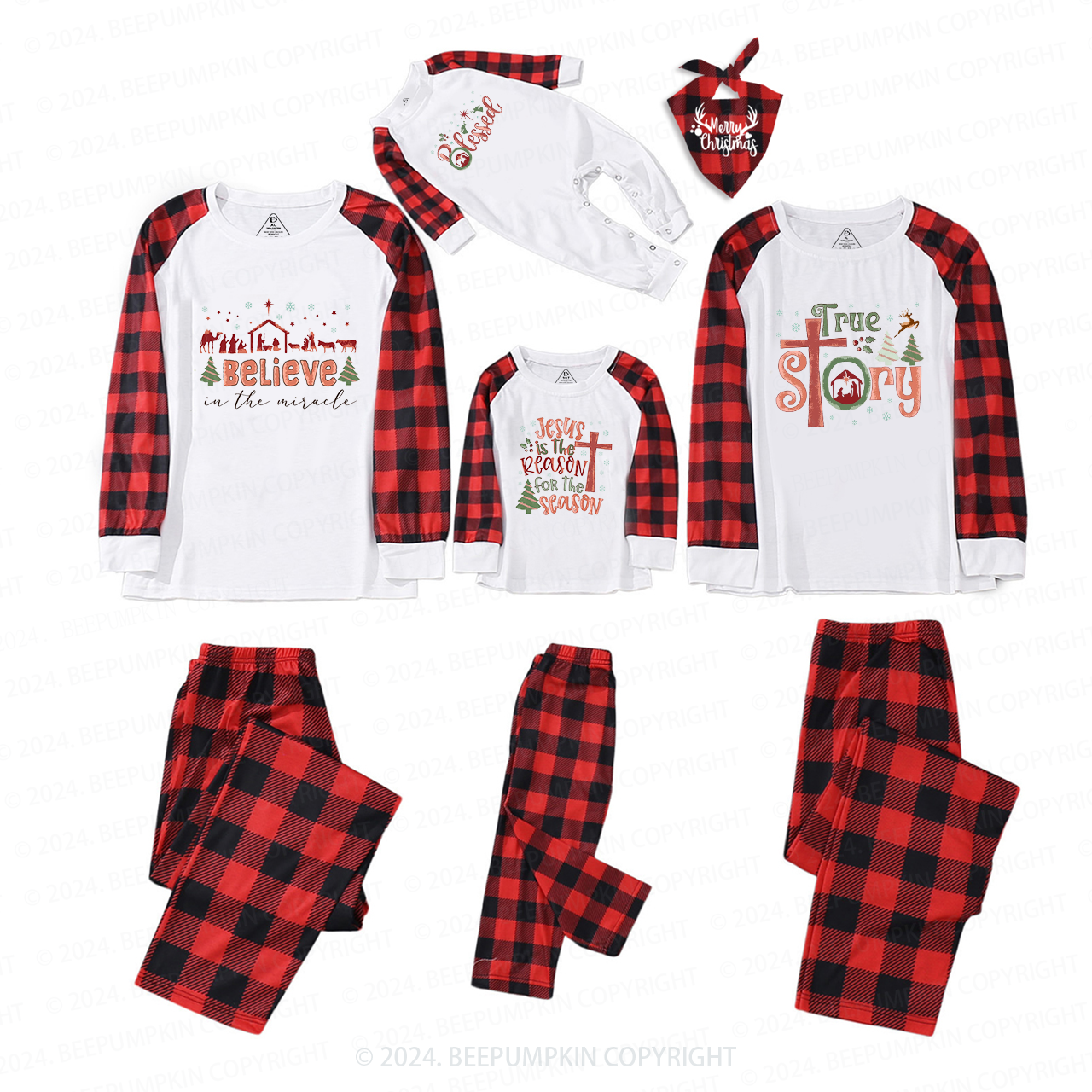 Group Christmas Christian Family Matching Pajamas