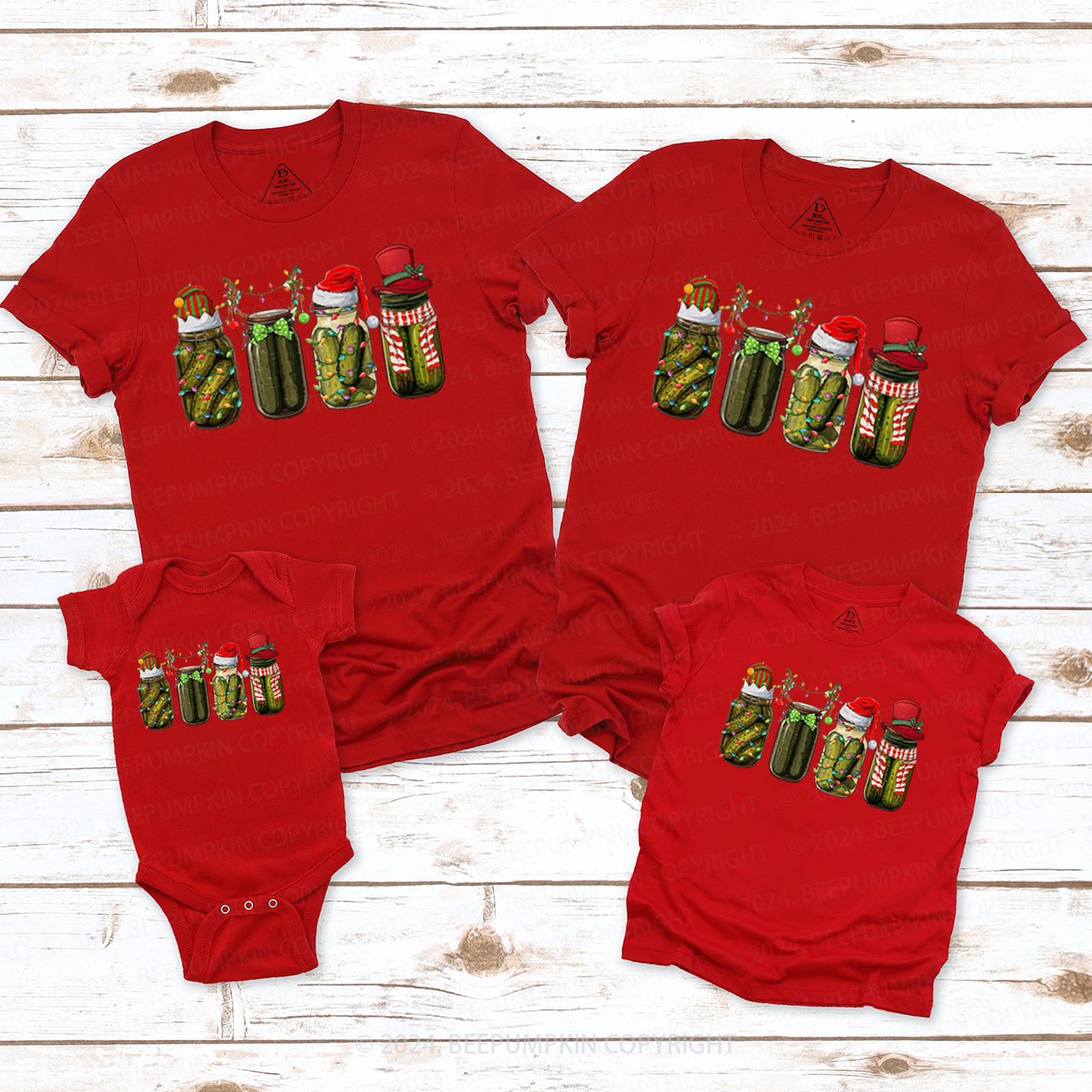 Funny Christmas Pickle Family Matching T-Shirts