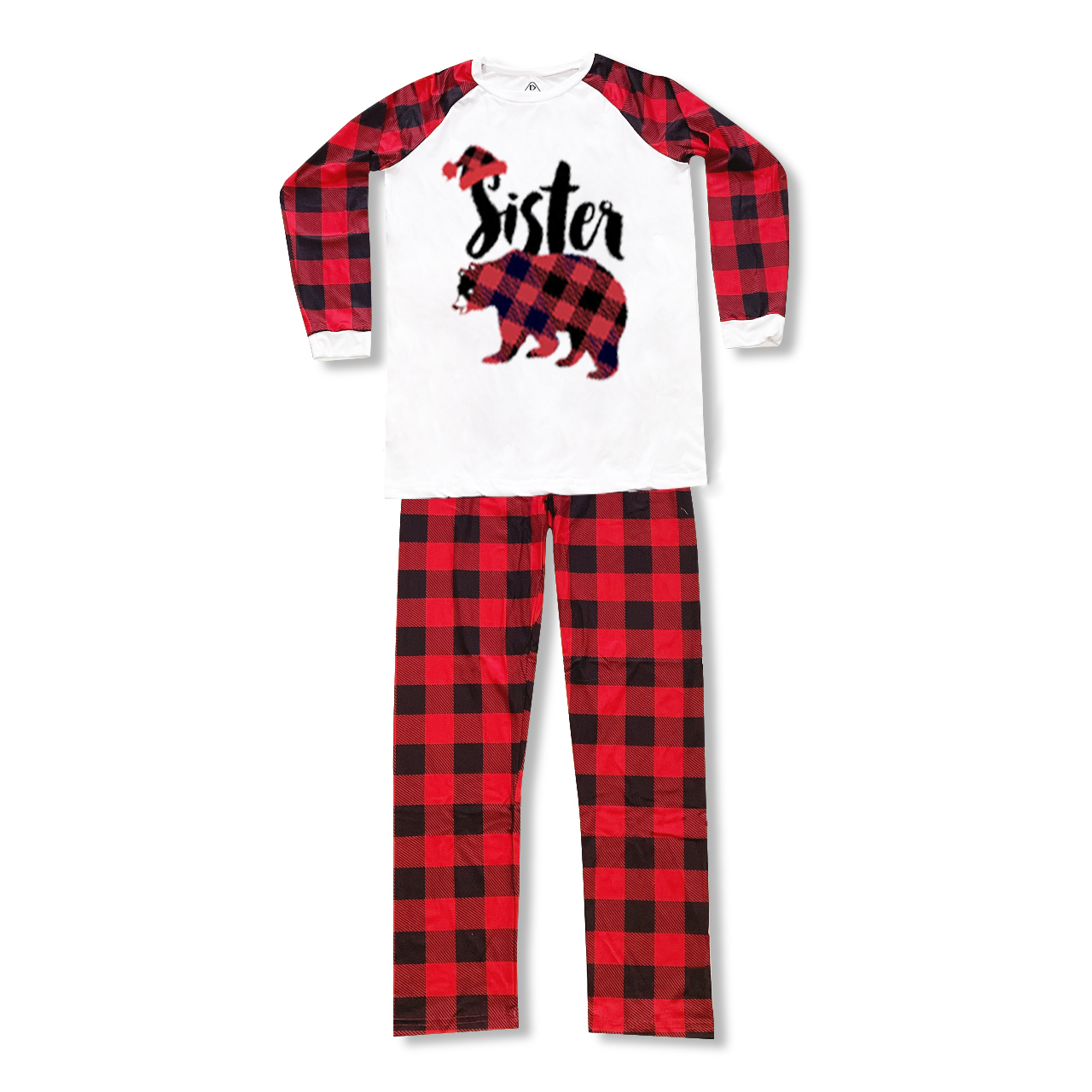 Personalized Plaid Bear Family Matching Pajamas