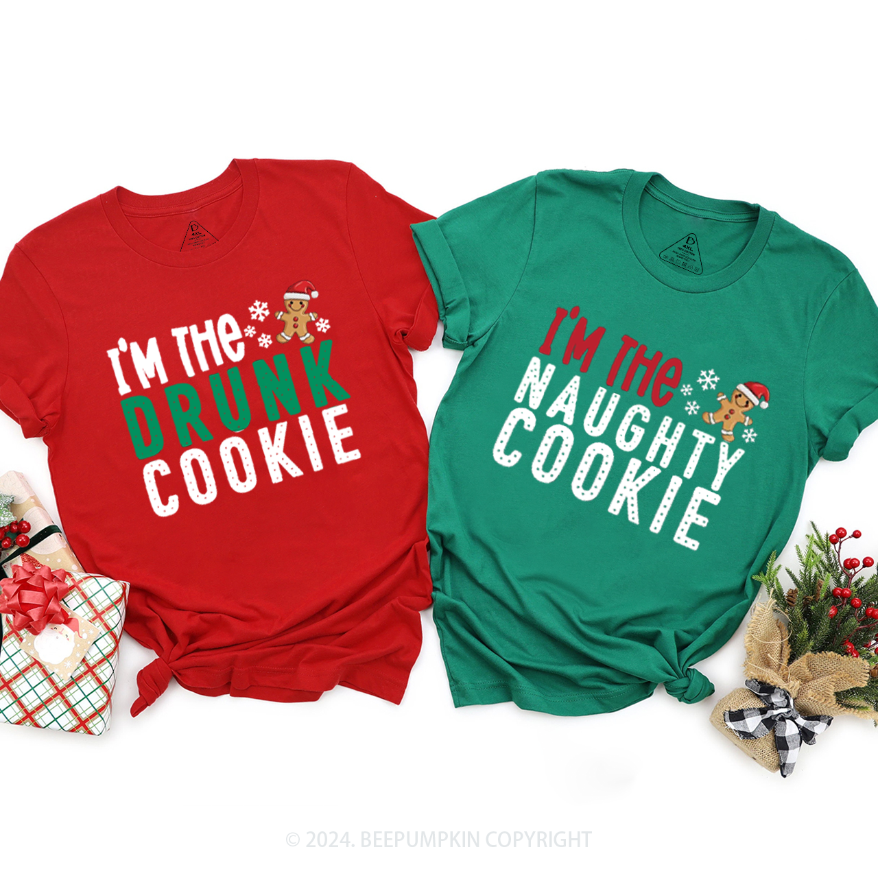 Funny Gingerbread Christmas Matching T-Shirts Beepumpkin