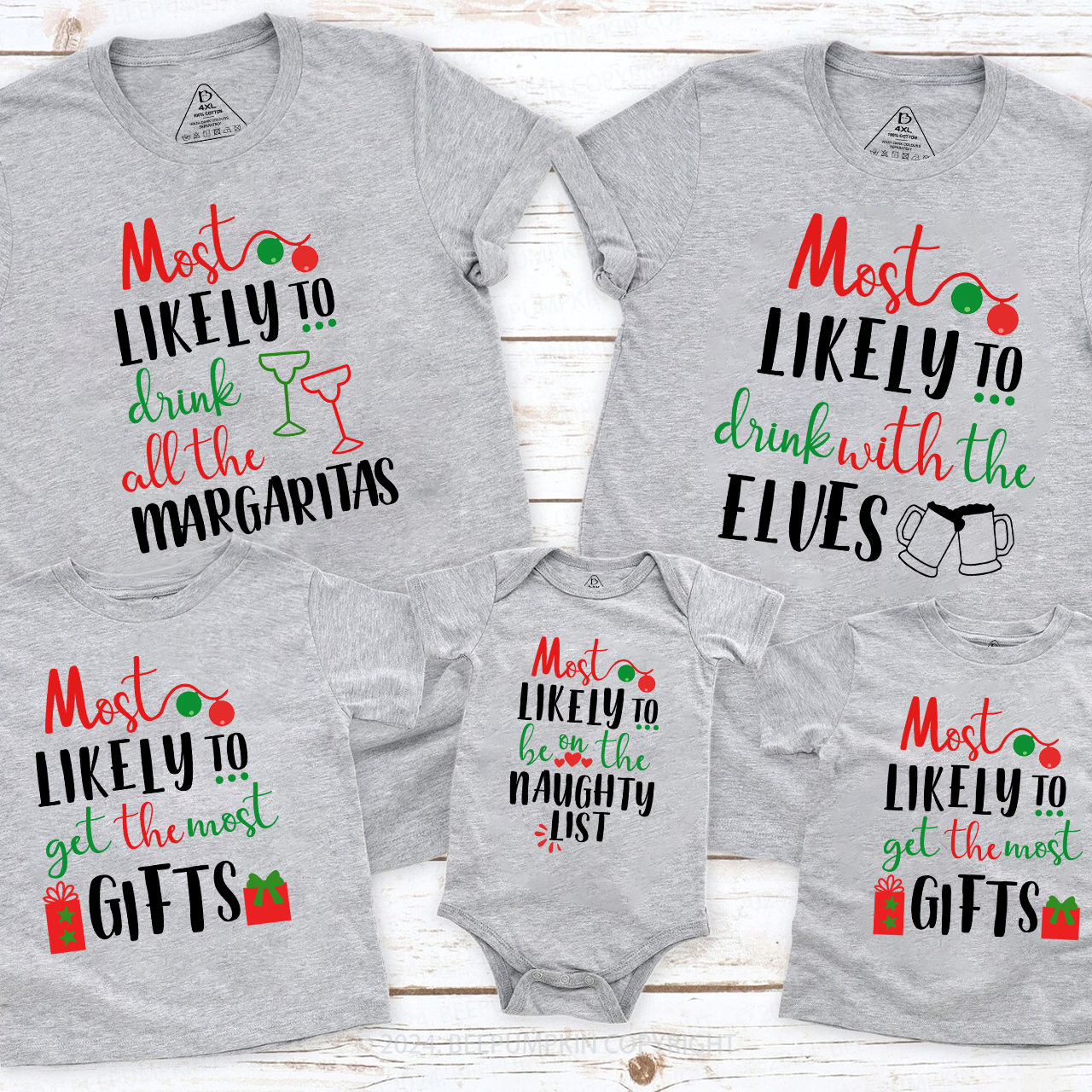 Personalized Most Likely To Christmas Funny Matching Group Tees Beepumpkin