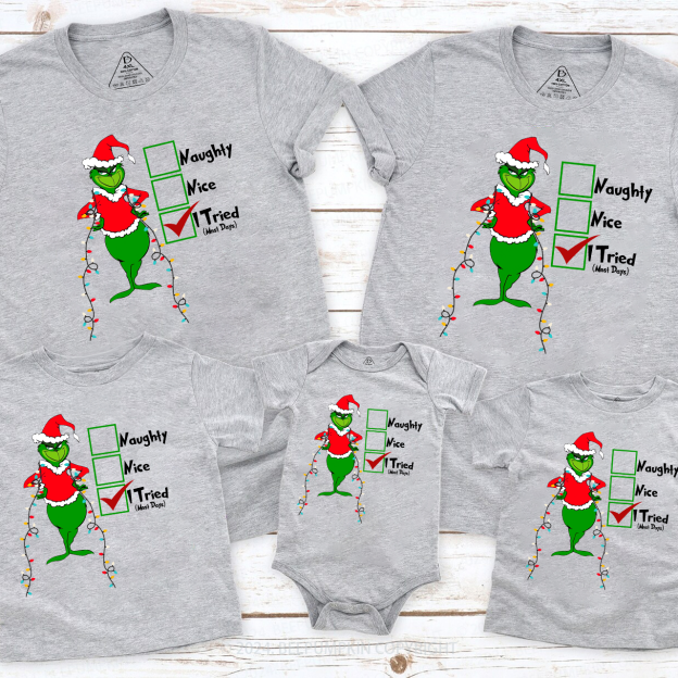 Cute Christmas Hats Lights Family Matching Shirt