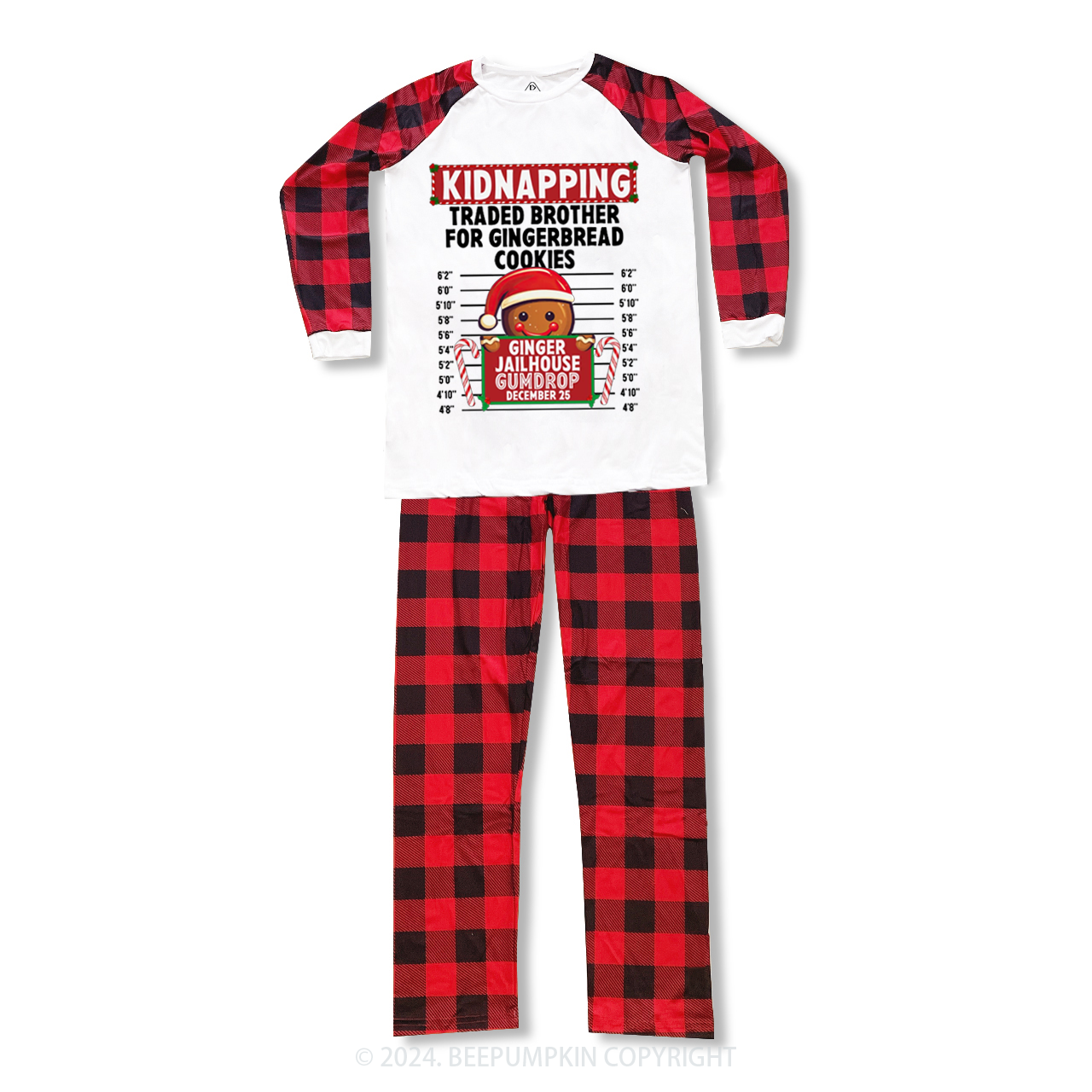 Personalized Gingerbread North Pole Correctional  Matching Pajamas Beepumpkin