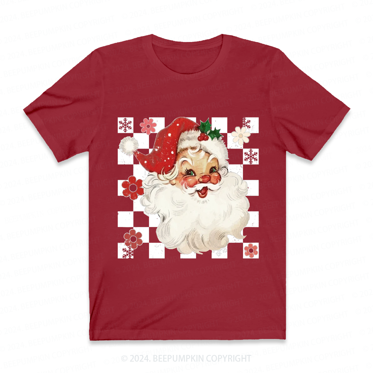 Checkered Santa Claus Shirts Beepumpkin