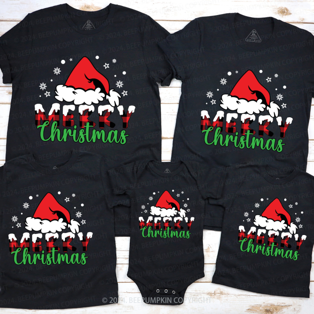 Snowflake Santa Hat Christmas Matching T-Shirts Beepumpkin