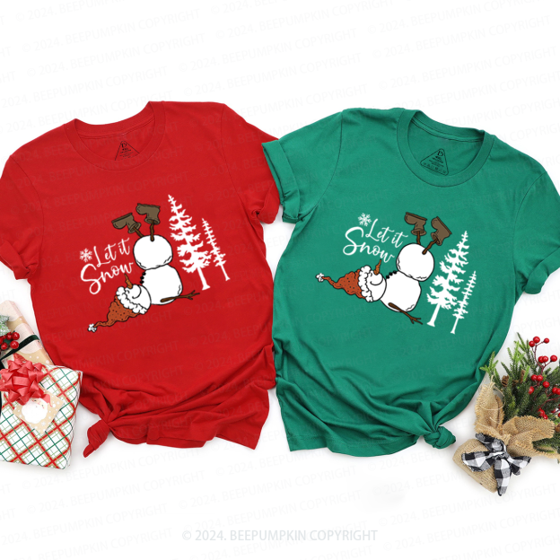 Let It Snow Christmas Matching T-Shirts Beepumpkin