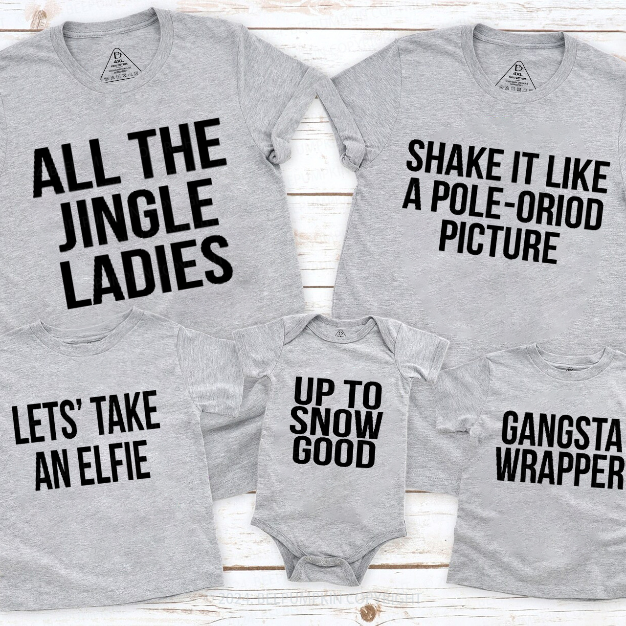 Personalized  Holiday Party Family Matching T-Shirts Beepumpkin